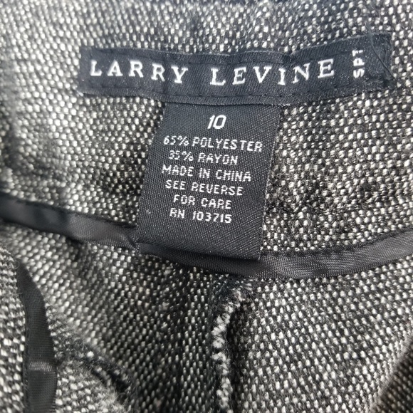 Larry Levine Black & White Cropped Dress Pant / 10 - Picture 7 of 8